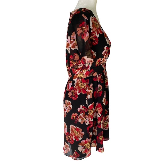 Madewell Floral Tulip Sleeve Faux Wrap Mini Dress in French Rose - 4 - Picture 8 of 16